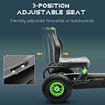 Homcom Children Pedal Go Kart, Racing Go Cart With Adjustable Seat, Inflatable Tyres, Shock Absorb, Handbrake, For Boys And Girls Ages 5-12, Green