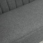Homcom Modern Double Seat Sofa Loveseat Couch 2 Seater Compact Sofa Padded Linen Wood Leg Grey