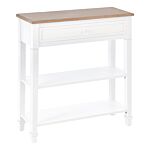 Homcom Console Table Hallway Side Desk One Drawer 2 Shelves Worktop Handle Retro Elegant Style Home Display Storage For Bedroom Livingroom