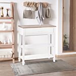 Homcom Console Table Hallway Side Desk One Drawer 2 Shelves Worktop Handle Retro Elegant Style Home Display Storage For Bedroom Livingroom