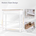 Homcom Console Table Hallway Side Desk One Drawer 2 Shelves Worktop Handle Retro Elegant Style Home Display Storage For Bedroom Livingroom