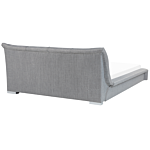 Waterbed Grey Fabric Eu Super King Size 6ft Accessories Wave Reduction Large Headboard Modern Beliani