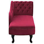 Chaise Lounge Burgundy Right Hand Velvet Buttoned Beliani