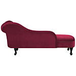 Chaise Lounge Burgundy Right Hand Velvet Buttoned Beliani