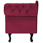 Chaise Lounge Burgundy Right Hand Velvet Buttoned Beliani