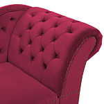 Chaise Lounge Burgundy Right Hand Velvet Buttoned Beliani