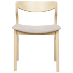 Set Of 2 Dining Chairs Lightwood And Beige Plywood Polyester Fabric Rubberwood Legs Retro Traditional Style Beliani