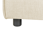 Ottoman Beige Linen Upholstered Square Footstool Modern Design Living Room Beliani