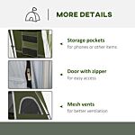 Outsunny Camping Tent, Family Tent 4-8 Person 2 Room, With Large Mesh Windows, Easy Set Up For Backpacking Hiking Outdoor, Green