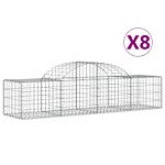 Vidaxl Arched Gabion Baskets 8 Pcs 200x50x40/60 Cm Galvanised Iron