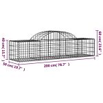 Vidaxl Arched Gabion Baskets 8 Pcs 200x50x40/60 Cm Galvanised Iron