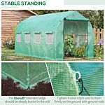 Outsunny Galvanised Frame Polytunnel Greenhouse With Windows And Door For Garden, Backyard (4 X 2m)