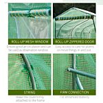 Outsunny Galvanised Frame Polytunnel Greenhouse With Windows And Door For Garden, Backyard (4 X 2m)