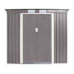 Trentvale 6 X 4 Metal Pent Shed - Light Grey