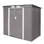 Trentvale 6 X 4 Metal Pent Shed - Light Grey