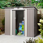 Trentvale 6 X 4 Metal Pent Shed - Light Grey