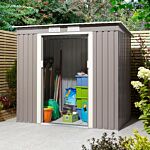 Trentvale 6 X 4 Metal Pent Shed - Light Grey