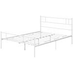 Homcom Double Metal Bed Frame Solid Bedstead Base With Headboard And Footboard, Metal Slat Support And Underbed Storage Space, Bedroom Furniture