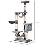 Pawhut Cat Tree Condo Tower Multi-level Height 150cm Kittens Activity Stand House With Toys & Various Scratching Posts