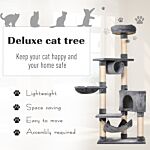 Pawhut Cat Tree Condo Tower Multi-level Height 150cm Kittens Activity Stand House With Toys & Various Scratching Posts