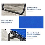 Outsunny 2 Pcs Folding Sun Lounger Beach Chaise Chair Garden Cot Camping Recliner With 4 Position Adjustable Blue