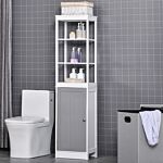 Kleankin Slimline Bathroom Storage Cabinet, Free Standing Tallboy Unit For Bathroom, Living Room, Kitchen,multi-purpose Storage Unit