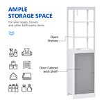 Kleankin Slimline Bathroom Storage Cabinet, Free Standing Tallboy Unit For Bathroom, Living Room, Kitchen,multi-purpose Storage Unit