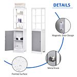 Kleankin Slimline Bathroom Storage Cabinet, Free Standing Tallboy Unit For Bathroom, Living Room, Kitchen,multi-purpose Storage Unit