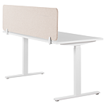 Desk Screen Beige Pet Board Fabric Cover 160 X 40 Cm Acoustic Screen Modular Mounting Clamps Home Office Beliani