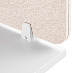 Desk Screen Beige Pet Board Fabric Cover 160 X 40 Cm Acoustic Screen Modular Mounting Clamps Home Office Beliani