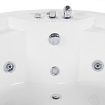 Corner Whirlpool Bath Acrylic White Massage Jets ⌀ 150 Cm With Led Bluetooth Speaker Beliani