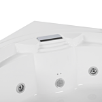 Corner Whirlpool Bath Acrylic White Massage Jets ⌀ 150 Cm With Led Bluetooth Speaker Beliani