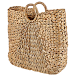 Set Of 2 Baskets Natural Water Hyacinth With Handles Woven Bag Home Accessory Small Storage Beliani