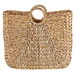 Set Of 2 Baskets Natural Water Hyacinth With Handles Woven Bag Home Accessory Small Storage Beliani