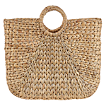 Set Of 2 Baskets Natural Water Hyacinth With Handles Woven Bag Home Accessory Small Storage Beliani