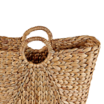 Set Of 2 Baskets Natural Water Hyacinth With Handles Woven Bag Home Accessory Small Storage Beliani