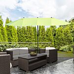 Outsunny 4.6m Garden Parasol Double-sided Sun Umbrella Patio Market Shelter Canopy Shade Outdoor Grass Green - No Base