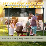 Outsunny 2.2 X 1.4m Bbq Shelter, Outdoor Grill Gazebo Canopy With Shelves, Hanging Hooks & Metal Frame, For Garden Patio Backyard, Grey