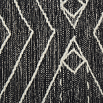Rug Off-white Black Cotton Wool 140 X 200 Cm Geometric Pattern Runes Tribal Tassels Oriental Beliani