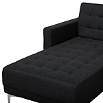 Corner Sofa Bed Graphite Grey Tufted Fabric Modern L-shaped Modular 4 Seater Right Hand Chaise Longue Beliani