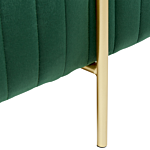 Footstool Green Velvet Upholstered Ottoman Pouffe Gold Metal Legs 48 X 48 Cm Square Seat Glamour Beliani