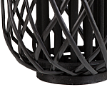 Lantern Black Willow Wood And Glass 30 Cm Indoor Outdoor Scandinavian Beliani