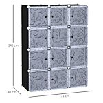 Homcom Diy Wardrobe Portable Interlocking Plastic Modular Closet Bedroom Clothes Storage Cabinet Cube Organiser