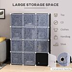 Homcom Diy Wardrobe Portable Interlocking Plastic Modular Closet Bedroom Clothes Storage Cabinet Cube Organiser