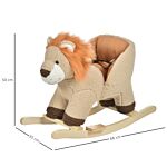 Homcom Toddlers Plush Lion Rocking Horse Brown