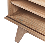 Tv Stand Light Wood Storage Shelf Cabinet Cable Management Modern Beliani