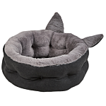 Pet Bed Grey Polyester Faux Fur Dog Living Room Bedroom Beliani