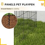 Pawhut 8 Panel Diy Dog Pen With Door For Dogs, Small Animals, Indoor/outdoor Use, 61cm High