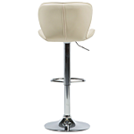 Set Of 2 Bar Stool Beige Faux Leather Swivel Adjustable Height Modern Kitchen Bar Chair Beliani
