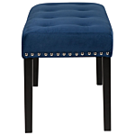 Bench Blue Velvet Upholstery Black Legs 51 X 102 X 43 Cm Nailhead Trim Glam Beliani